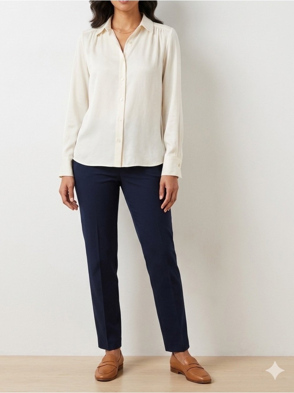 Rachel Zoe Off-White Satin Blouse size large